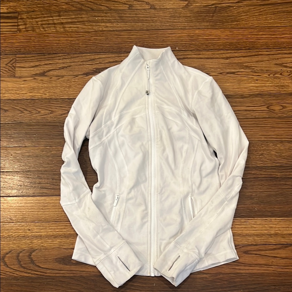 Lululemon Athletica White Utility Jacket High Collar Lightweight